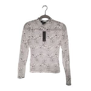 NWT Lulus Sheer Floral Top Womens Small Long Sleeve WhimsyGoth Romantic Feminine
